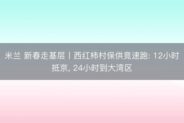 米兰 新春走基层丨西红柿村保供竞速跑: 12小时抵京, 24小时到大湾区