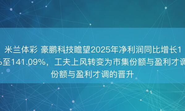 米兰体彩 豪鹏科技瞻望2025年净利润同比增长113.69%至141.09%,工夫上风转变为市集份额与盈利才调的晋升