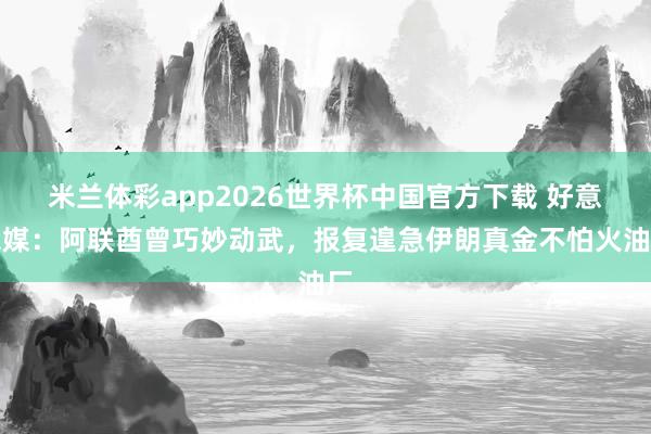 米兰体彩app2026世界杯中国官方下载 好意思媒：阿联酋曾巧妙动武，报复遑急伊朗真金不怕火油厂