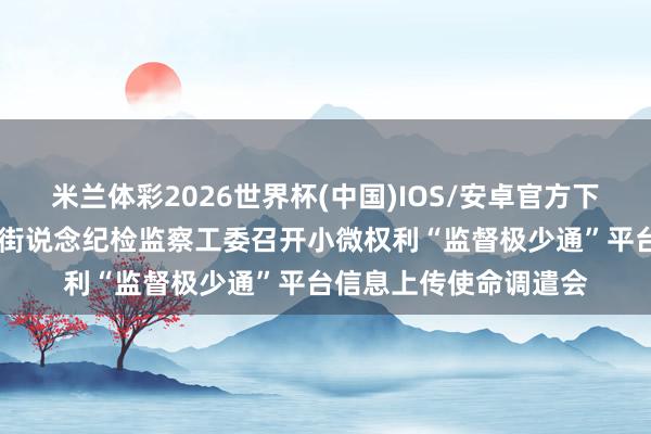 米兰体彩2026世界杯(中国)IOS/安卓官方下载 青岛市即墨区北安街说念纪检监察工委召开小微权利“监督极少通”平台信息上传使命调遣会