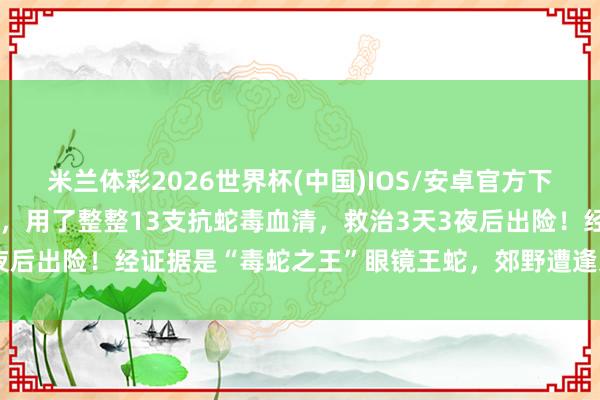 米兰体彩2026世界杯(中国)IOS/安卓官方下载 男人被2米长毒蛇咬伤，用了整整13支抗蛇毒血清，救治3天3夜后出险！经证据是“毒蛇之王”眼镜王蛇，郊野遭逢这种蛇若何办→