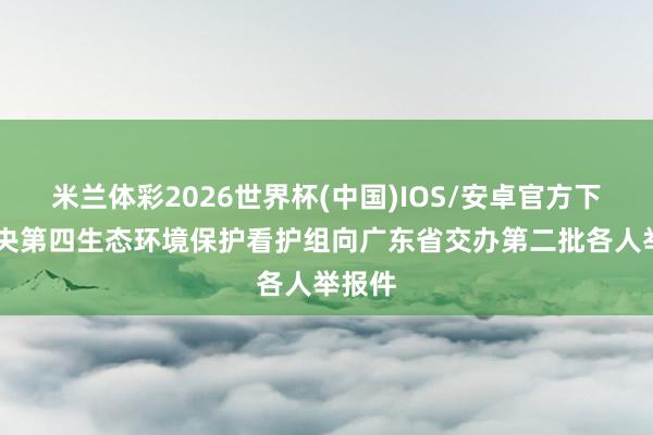 米兰体彩2026世界杯(中国)IOS/安卓官方下载 中央第四生态环境保护看护组向广东省交办第二批各人举报件