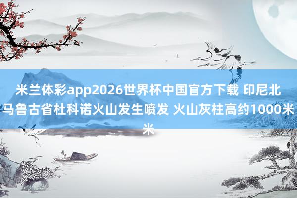米兰体彩app2026世界杯中国官方下载 印尼北马鲁古省杜科诺火山发生喷发 火山灰柱高约1000米
