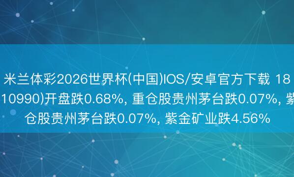 米兰体彩2026世界杯(中国)IOS/安卓官方下载 180ESGETF工银(510990)开盘跌0.68%， 重仓股贵州茅台跌0.07%， 紫金矿业跌4.56%