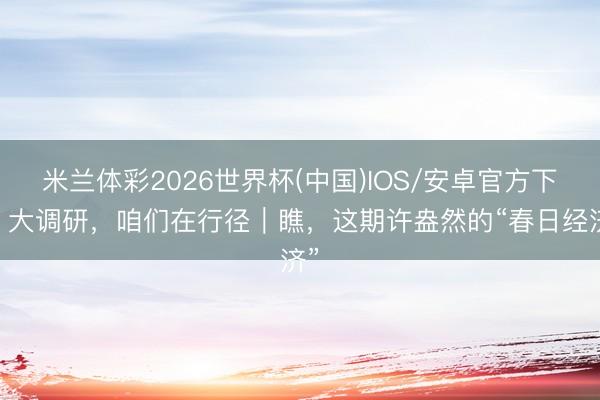 米兰体彩2026世界杯(中国)IOS/安卓官方下载 大调研，咱们在行径｜瞧，这期许盎然的“春日经济”